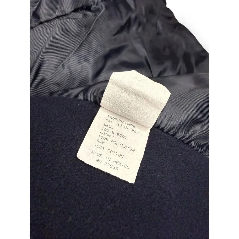Stephanie Mathews Kids Girls 5‎ Double Breasted Coat Navy Blue 100% Wool